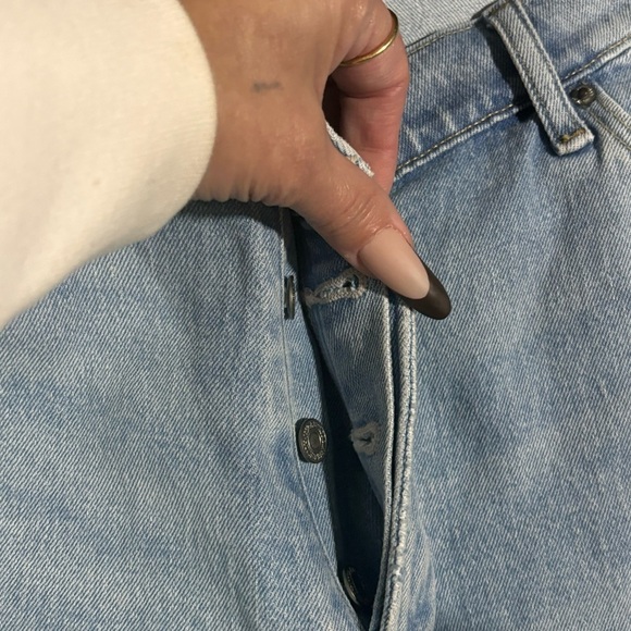 Abercrombie & Fitch the Dad high rise curve live button fly light wash size 14 - Picture 7 of 10